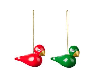 Kay Bojesen Denmark Kay Bojesen Christmas birds adorno navideño 2 piezas Rojo-verde