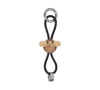 Kay Bojesen Denmark Llavero Mono de Kay Bojesen Teca-limba. cuero negro