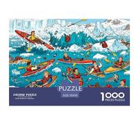 Kayak en la Laguna de Hielo de Groenlandia Puzzle De Madera Impermeable DIY Puzzles De 1000 Piezas Regalos para Adultos Colorido Rompecabezas Juegos Educativos