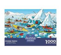 Kayak en la Laguna de Hielo de Groenlandia Puzzle De Madera Impermeable Puzzles De 1000 Piezas Regalos para Adultos Imposible Rompecabezas Juegos Educativos