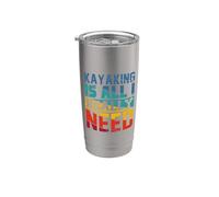 Kayak es todo lo que realmente necesito aventura Vaso térmico de acero inoxidable de doble pared