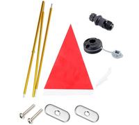 Kayak Flag Pole - Track Mount Foldable Flagpole Safety Flag, Aluminum Build | High Visibility Kayak DIY Accessories Kit For Yacht, Canoe, Boat, Inflatable Dinghy, Marine Safety