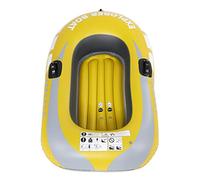 Kayak inflable para 1 persona, material de PVC resistente y capacidad de 55 kg, barco de pesca portátil para lagos, ríos y buceo, diseño de doble válvula de inflación rápida