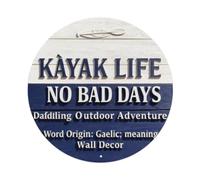 Kayak Life No Bad Days - Placa redonda de metal