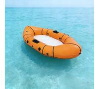 Kayak Pesca Inflable 1/2 Plazas - Packraft PVC Ligero, Barco Plegable Compacto, Hinchado Rápido, Ideal para Bicicleta, Río Y Lago, Incluye Bolsa Transporte(Orange)