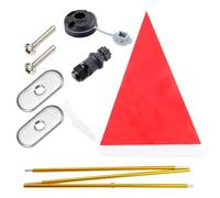 Kayak Safety Flag - Foldable Pole Kit Mounts, Ultra Light Aluminum Boat Pennants, Stable Base Canoe Dinghy Accessories, High Visibility Stainless Steel Gears - For Yacht Oceaan Water Touring