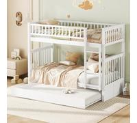 Kayan Cama alta 90 x 200, litera para 3 niños, camas para niños, literas triples con cama nido barandilla alta, escalera estable