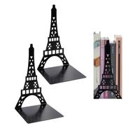 KAYEF 2 Piezas Sujetalibros, Sujetalibros de Escritorio, Soportes de Estante, Sujetalibros Negros, Sujetalibros Decorativos, Sujetalibros para Escuela, Oficina (Pilones)