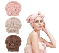 KAYEF 3 pcs gorro pelo mojado,toalla pelo gorro,gorro toalla pelo mujer,gorro ducha toallatoalla suave toalla de baño hijab para mujeres niñas ducha baño maquillaje