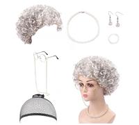 KAYEF 7-piezas disfraz anciano, disfraz abuela niña, gafas abuela disfraz niña, conjunto de disfraz de anciana para disfraces carnaval Halloween cosplay mujeres