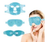 KAYEF Máscara de Ojos de Gel 3 Pzs Máscara de Ojos Reutilizable, Congelante para Bolsas de Ojos, Ojeras, Migrañas, Bolsas de Ojos, Alivio del Estrés (Azul)