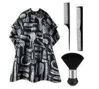 KAYEF Set de Capa y Cepillo de Peluquería, 4 Piezas con Cepillo de Cuello, Capa de Corte y Peine, Accesorios para Hombre y Mujer