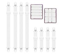 KAYEF tensor sabanas bajeras8 uds, 65cm-240cm, 25cm-80cm tensor de sabanas, tensor de sabanas elastico, tensor de sabanas blanco con pinzas metalicas, para sabanas, colchones