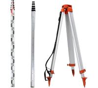 KayEsampra Trípode de aluminio de 1,65 m con rosca macho 5/8 "-11, para estación total, nivel óptico automático, láser giratorio