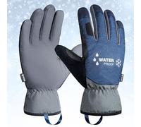 KAYGO Guantes de Trabajo Impermeables y cálidos para Hombres y Mujeres, Forros de Lana aislados, Palmas de Piel sintética, Muy Adecuado para refrigeración (Azul, X-Grande, Tamaño 10)