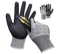 KAYGO Guantes de trabajo resistentes al Corte EN388 4X42C - 2 pares, recubrimientos de nitrilo de espuma micro, buen agarre, lavable a máquina, guantes de seguridad, KG21N (Gris, XL, talla 10)