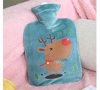 KAYISI Botella de agua caliente, cubierta de franela para el invierno, cuerpo cálido, alivio rápido del dolor, comodidad (250 ml) (color: #C) (color: #D)