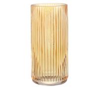 KAYLETIN Jarrón de cristal acanalado, floreros de ámbar para ramo, jarrón de cristal moderno para sala de estar, dormitorio, mesa de comedor, oficina, boda, estantería, 20 cm