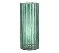 KAYLETIN Jarrón de cristal verde, jarrones cilíndricos de vidrio, florero alto, modernos jarrones acanalados para sala de estar, mesa de café, mesa de comedor, oficina, boda, estante, 30 cm