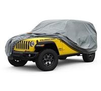 Kayme Funda de coche de servicio pesado para Jeep 4dr, ajuste personalizado para Jeep Wrangler Unlimited de 4 puertas, JK JL Rubicon/Sahara, etc. Impermeable para todo tipo de clima, cubierta completa