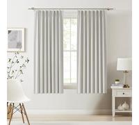 Kayne Studio Cortinas Opacas Plisadas para Sala de Estar y Dormitorio, habitación del bebé, Opacas, Aislamiento térmico, Presilla Trasera, 9 Ganchos, 102 x 160 cm, 1 Panel, Mezcla de Lino