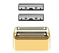 Kaynway - Juego de cortadores de lámina para afeitadora Babyliss, cuchilla profesional de repuesto para afeitadora BaBylissPRO de doble lámina de metal para barberología, FXFS2, incluye 2 láminas, 2 cuchillas, 1 cubierta de cortador (dorado)
