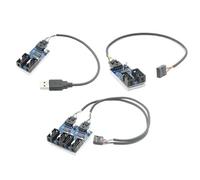 KAYPBWQMG Multiplicador de Cabezal USB de 9 Pines for Placa Base, 1 a 2 Puertos, 4 Puertos, Enchufe Hembra de 9 Pines, 1 Arrastre, Cable Adaptador de Tarjeta divisora 4