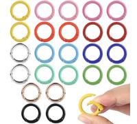 Kayqbonke 24pcs Mosquetones para Bolsos, 24mm Mosquetón Redondo, 12 Colores Ganchos de Resorte Anilla Tórica Acero Aleación de Zinc, Hebillas de Resorte Redondas para Llavero Bolsa Manualidades