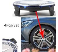 Kayserena Mercedes Tapas Centrales 4Pcs/Set Tamaño OEM Repuesto para Tapas de Centro de Rueda Be-nz Tapas 75mm/2,95'' (Azul)