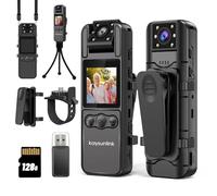 kaysunlink Cámara corporal de pantalla de 1.4 pulgadas con audio y video automático visión nocturna 1080P FHD Mini cámara portátil portátil pequeña videocámara personal de acción deportiva grabadora