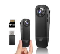 Kaysunlink Mini cámara corporal mejorada 1080P, videocámara de 64 GB, tarjeta de memoria, portátil de