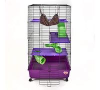 Kaytee My First Home Deluxe - Hábitat de Varios Niveles con Ruedas para Hurones de Mascotas, 24 x 24 x 41.5 Pulgadas