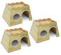 Kaytee Woodland Get-A-Way Extra-Large Natural Wood Rabbit House - 3 Pack