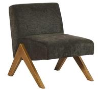 KaYu Casita TOLGA - Mueble de sillón de madera y tela vintage (61 cm), color gris