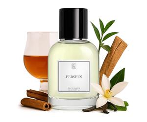 KAZAAR - Perseus - 50 ml - Eau de Parfum para hombre y mujer - Dulce picante con coñac, canela y vainilla - Ideal para noches elegantes en otoño e invierno - 20% aceite aromático para una larga vida