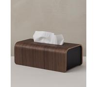 Kazai.® Caja para pañuelos de Papel 'Toke' | Chapa de Madera auténtica certificada FSC® | Dispensador de toallitas húmedas con diseño escandinavo sostenible | Nogal, Negro