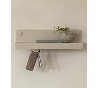 Kazai.® Colgador llaves pared 'Holmsen' | Diseño minimalista cuelga llaves paredes inspirado en Berlín | Portallaves para hogar con estante metálica | Guarda llavero, mueble de entrada | Taupe