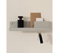 Kazai. Colgador llaves pared 'Holmsen' | Diseño minimalista cuelga llaves paredes inspirado en Berlín | Portallaves para hogar con estante metálica | Guarda llavero, mueble de entrada | Gris seda