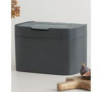KAZAI. Cubo de Basura Cocina 'Elin' | Cubo Basura Orgánica Pequeño 4,5L con Tapa y Filtro de Carbón | Compostador Cocina Orgánico, Contenedor de Compost para Encimera | Negro Grafito