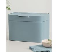KAZAI. Cubo de Basura Cocina 'Elin' | Cubo Basura Orgánica Pequeño 4,5L con Tapa y Filtro de Carbón | Compostador Cocina Orgánico, Contenedor de Compost para Encimera | Azul Piedra