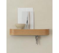 Kazai. Key Holder 'Toke' | Minimalist Key Hook Design from Berlin | Modern Key Holder Wall Mount with Wooden Shelf | Key Rack for Wall as Entryway Organizer | Oak