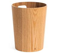 Kazai. Papelera Oficina Madera Auténtica Börje | Cubo de Madera Moderno para Oficina, Habitación infantil, Dormitorio y más | 9 litros | Fresno
