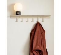 Kazai. Perchero de pared 'Holmsen' | Perchero moderno con estante de metal | Panel perchero minimalista para entrada y recibidor | Colgadores de ropa para pared | Arena Taupe
