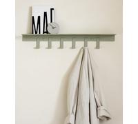 Kazai. Perchero de pared 'Holmsen' | Perchero moderno con estante de metal | Panel perchero minimalista para entrada y recibidor | Colgadores de ropa para pared | Verde oliva