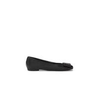 Kazar - Bailarinas clásicas de cuero de grano completo decoradas con un lazo - Shoes - Mujer - Negro - 39 EU -