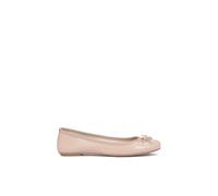 Kazar - Bailarinas de cuero nude con lazo y etiqueta metálica - Shoes - Mujer - Beige - 36 EU -