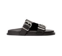 Kazar- Mules negras con dos hebillas en una suela cómoda- Shoes- Mujer- Negro- 37 EU- Mules negras con dos hebillas en una suela cómoda