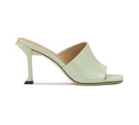 Kazar Studio - Chanclas de cuero charol grabado con un tacón de moda - Shoes - Mujer - Verde - 39 EU -