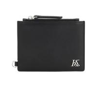 Kazar Studio- Funda de tarjetas de cuero negro con correa desmontable y bolsillo con cremallera- Accessories- Mujer- Negro- ONE SIZE- Funda de tarjetas de cuero negro con correa desmontable y bolsillo