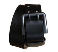 KazeRyu Cinturón De Cuero Moda For Jeans - Hebilla Ajustable Doble Garra Ocio Piel Vaca Hecho A Mano Estilo Occidental Clásico(Black,115cm/waist:39")